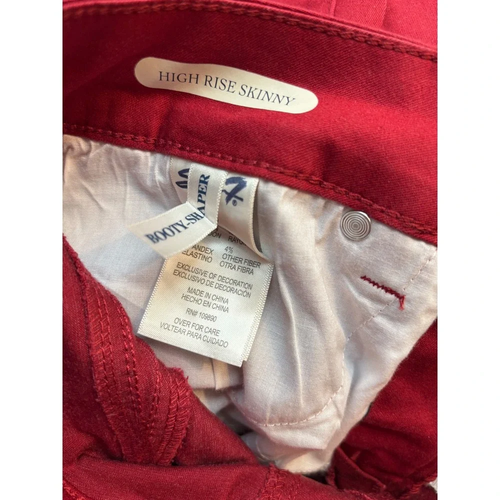 Seven7 High-Rise Skinny Jeans with Booty Shaper Size 8 NWT Red Dahlia MSRP $69
